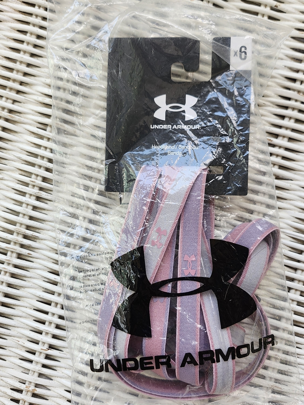 Under Armour Pink and Light Gray Elastic Hair Bands - Set of 6